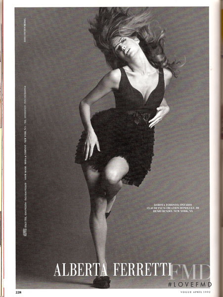 Shana Zadrick featured in  the Alberta Ferretti advertisement for Spring/Summer 1992