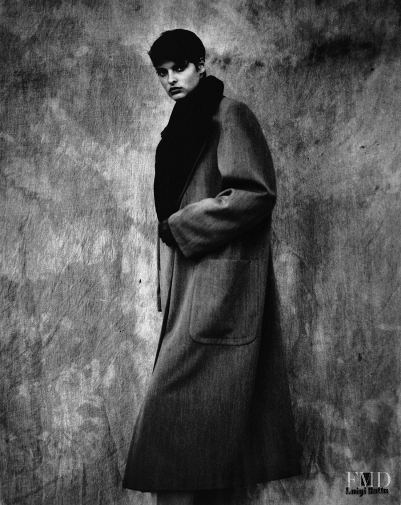 Shalom Harlow featured in  the Alberta Ferretti advertisement for Autumn/Winter 1989