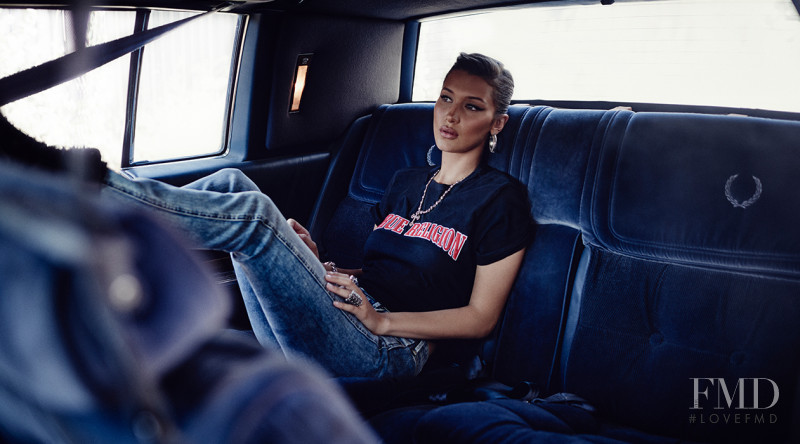 Bella Hadid featured in  the True Religion advertisement for Autumn/Winter 2018