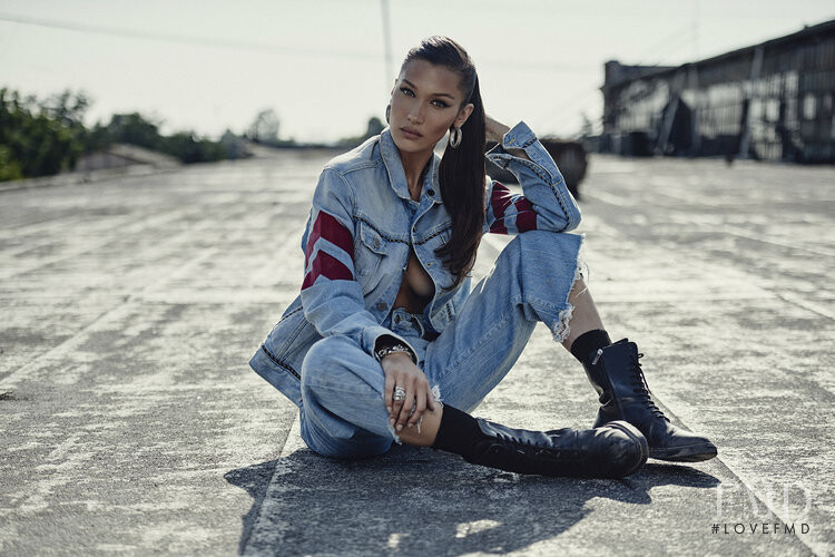 Bella Hadid featured in  the True Religion advertisement for Autumn/Winter 2018