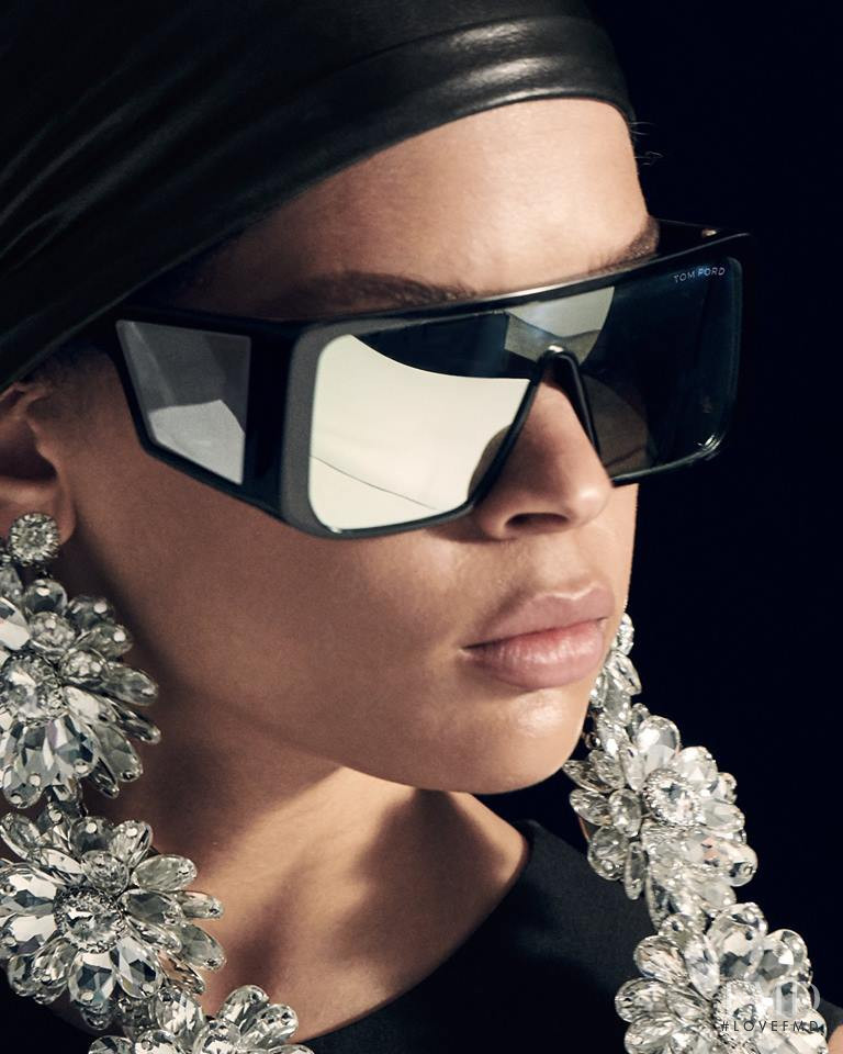 Hiandra Martinez featured in  the Tom Ford Eyewear advertisement for Autumn/Winter 2018