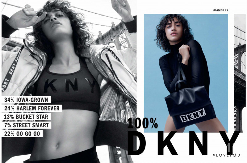 Alanna Arrington featured in  the DKNY advertisement for Autumn/Winter 2018