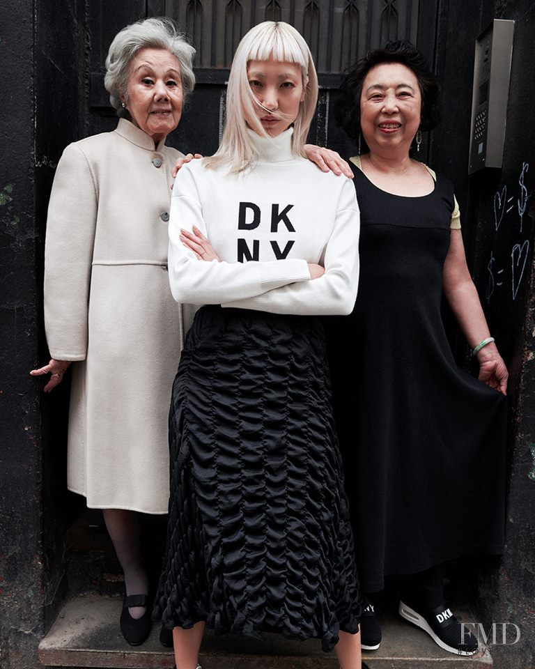 Soo Joo Park featured in  the DKNY advertisement for Autumn/Winter 2018