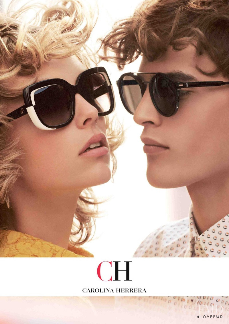 Edie Campbell featured in  the CH Carolina Herrera advertisement for Autumn/Winter 2018