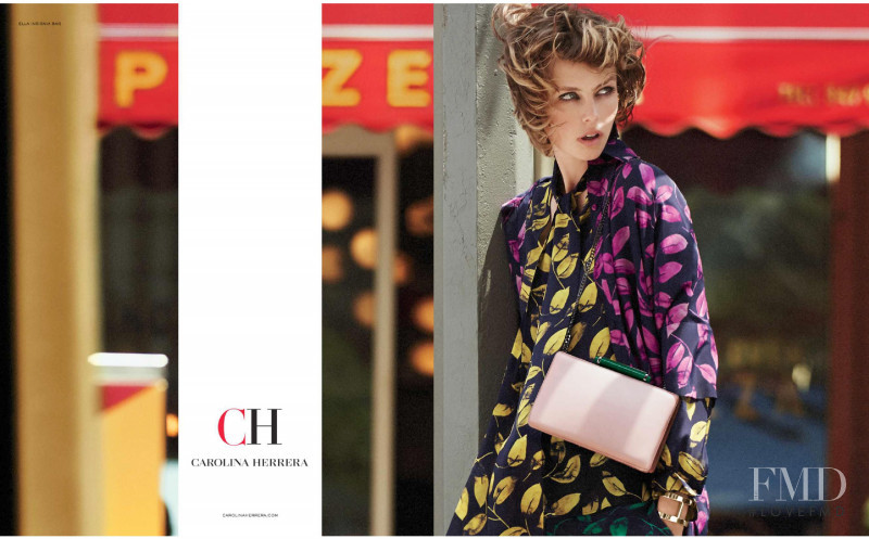 Edie Campbell featured in  the CH Carolina Herrera advertisement for Autumn/Winter 2018