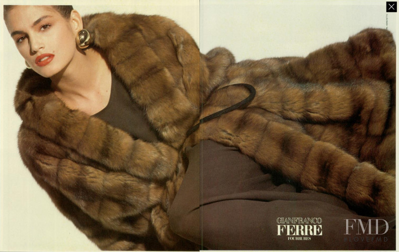 Cindy Crawford featured in  the Gianfranco Ferré advertisement for Autumn/Winter 1988
