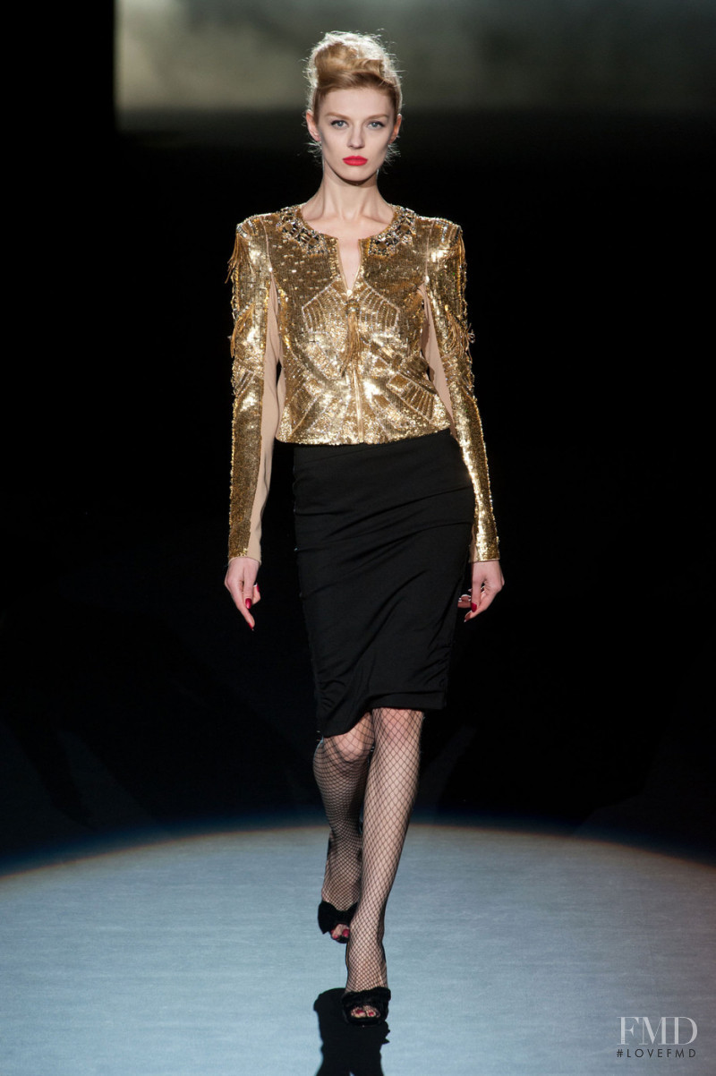 Olga Sherer featured in  the Badgley Mischka fashion show for Autumn/Winter 2013