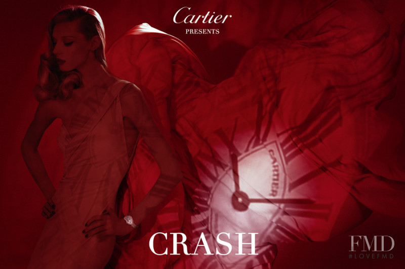 Olga Sherer featured in  the Cartier Crash Watch advertisement for Spring/Summer 2013