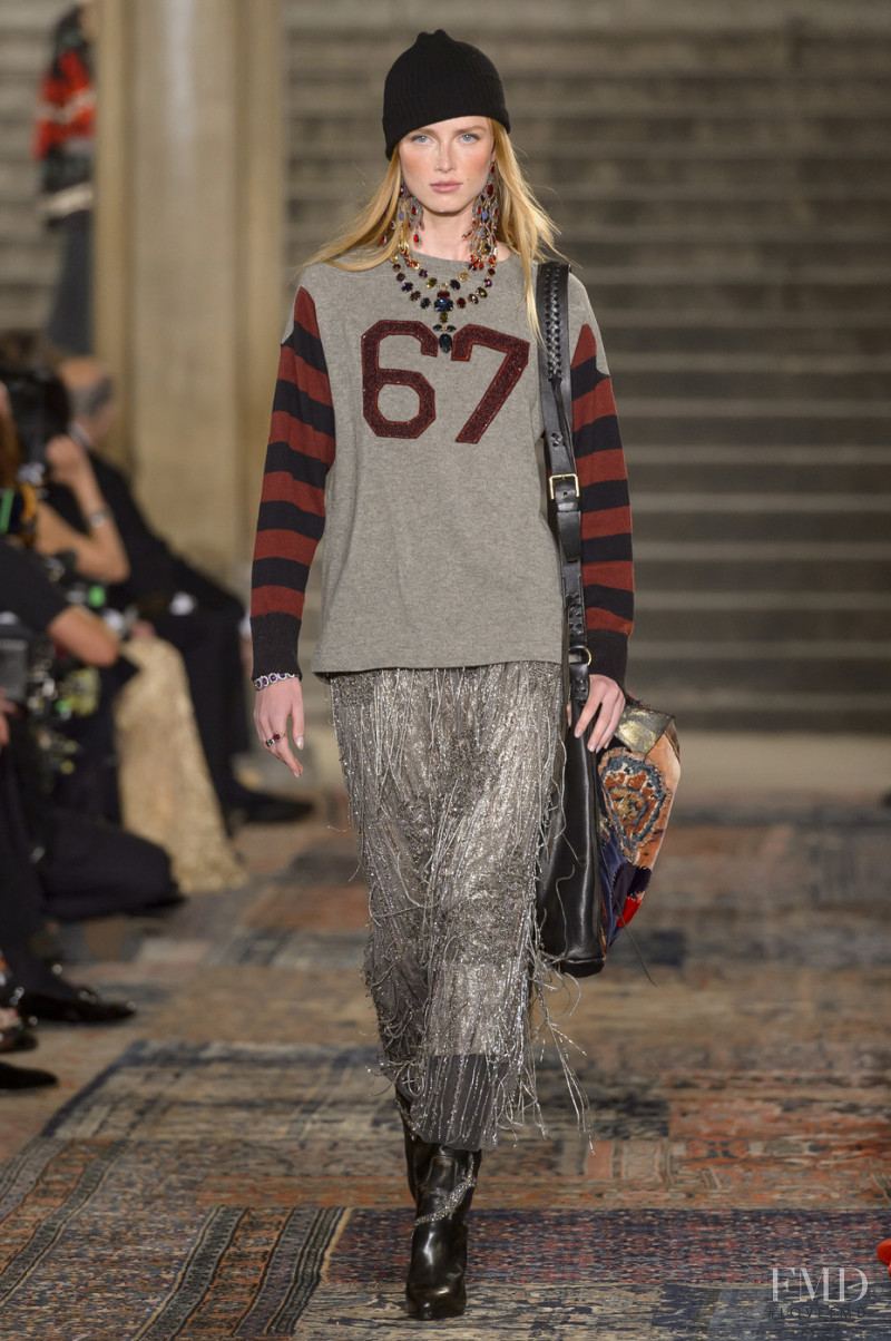 Rianne Van Rompaey featured in  the Ralph Lauren Collection fashion show for Autumn/Winter 2018