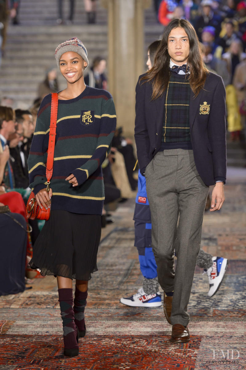 Blesnya Minher featured in  the Ralph Lauren Collection fashion show for Autumn/Winter 2018