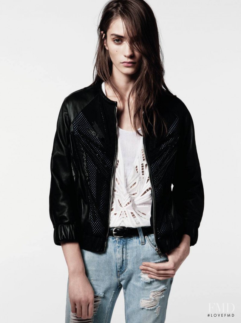 Marine Deleeuw featured in  the IRO Paris lookbook for Spring/Summer 2014