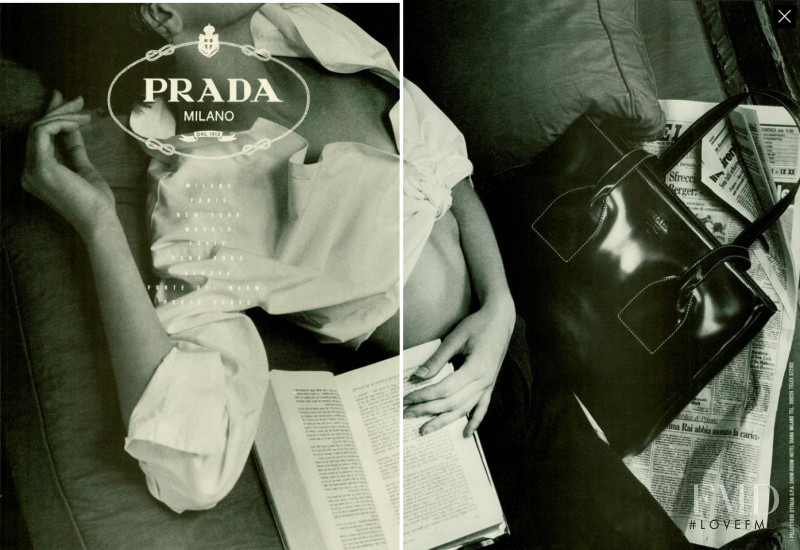 Tully Jensen featured in  the Prada advertisement for Spring/Summer 1988