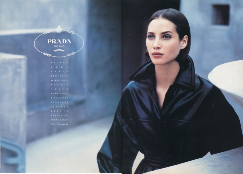 Christy Turlington featured in  the Prada advertisement for Autumn/Winter 1991