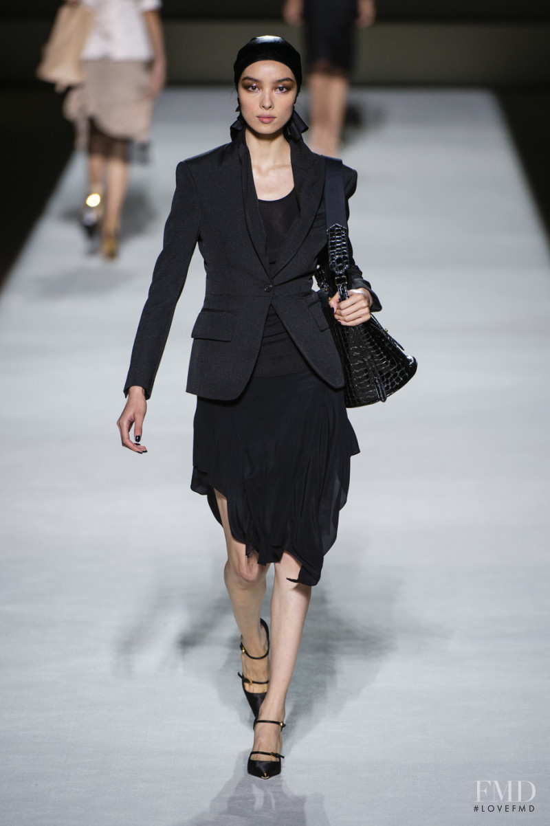 Fei Fei Sun featured in  the Tom Ford fashion show for Spring/Summer 2019