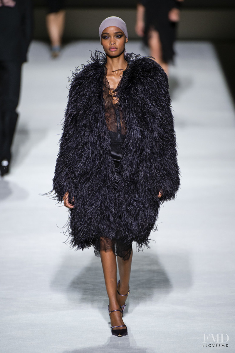 Blesnya Minher featured in  the Tom Ford fashion show for Spring/Summer 2019