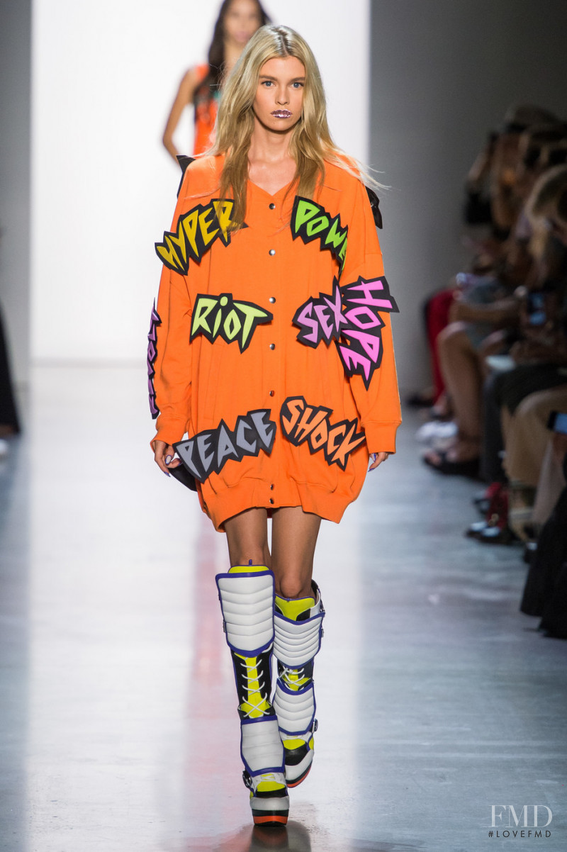 Stella Maxwell featured in  the Jeremy Scott fashion show for Spring/Summer 2019