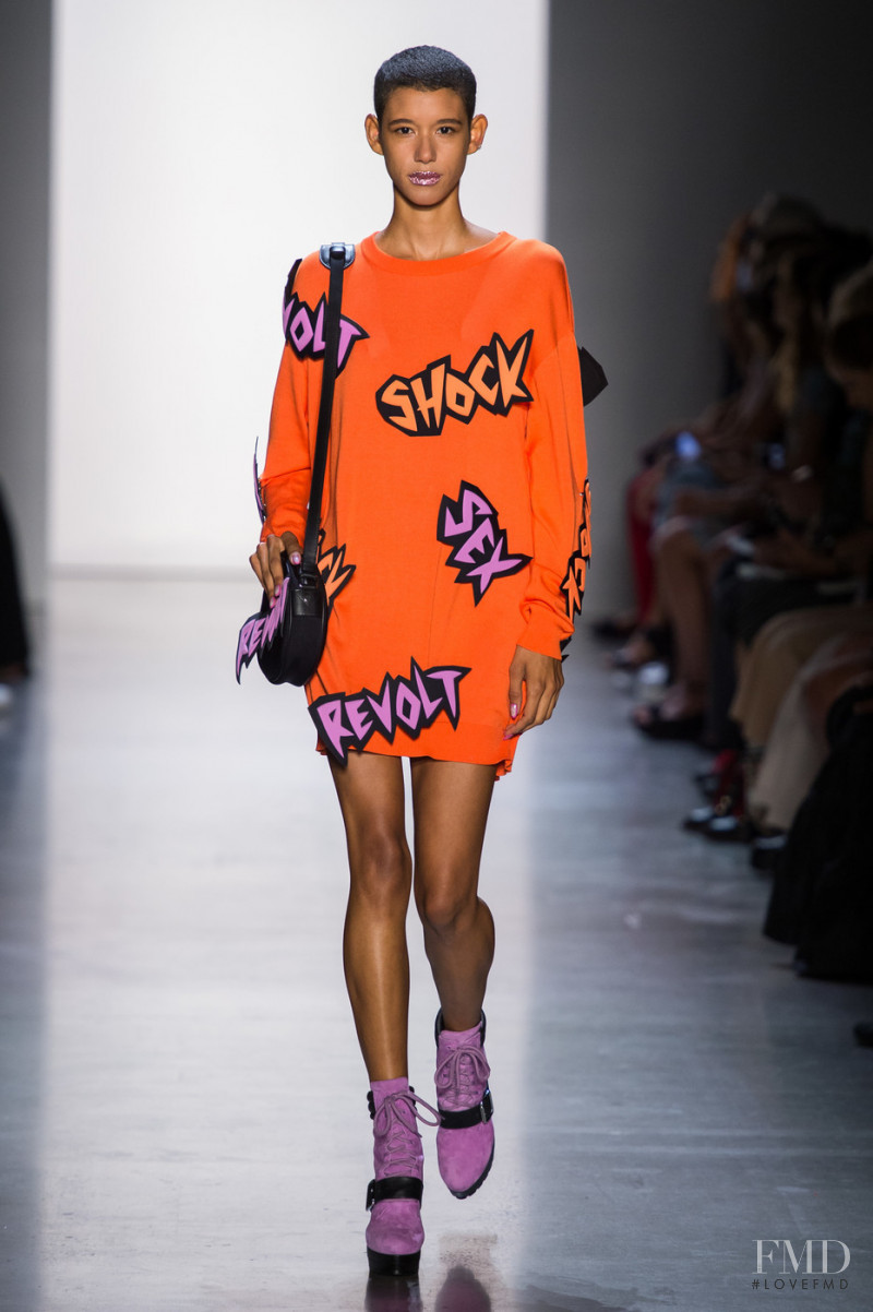 Janiece Dilone featured in  the Jeremy Scott fashion show for Spring/Summer 2019