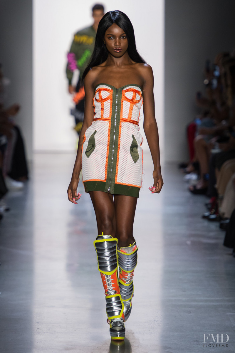 Leomie Anderson featured in  the Jeremy Scott fashion show for Spring/Summer 2019