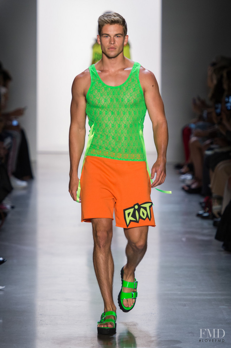 Mitchell Slaggert featured in  the Jeremy Scott fashion show for Spring/Summer 2019