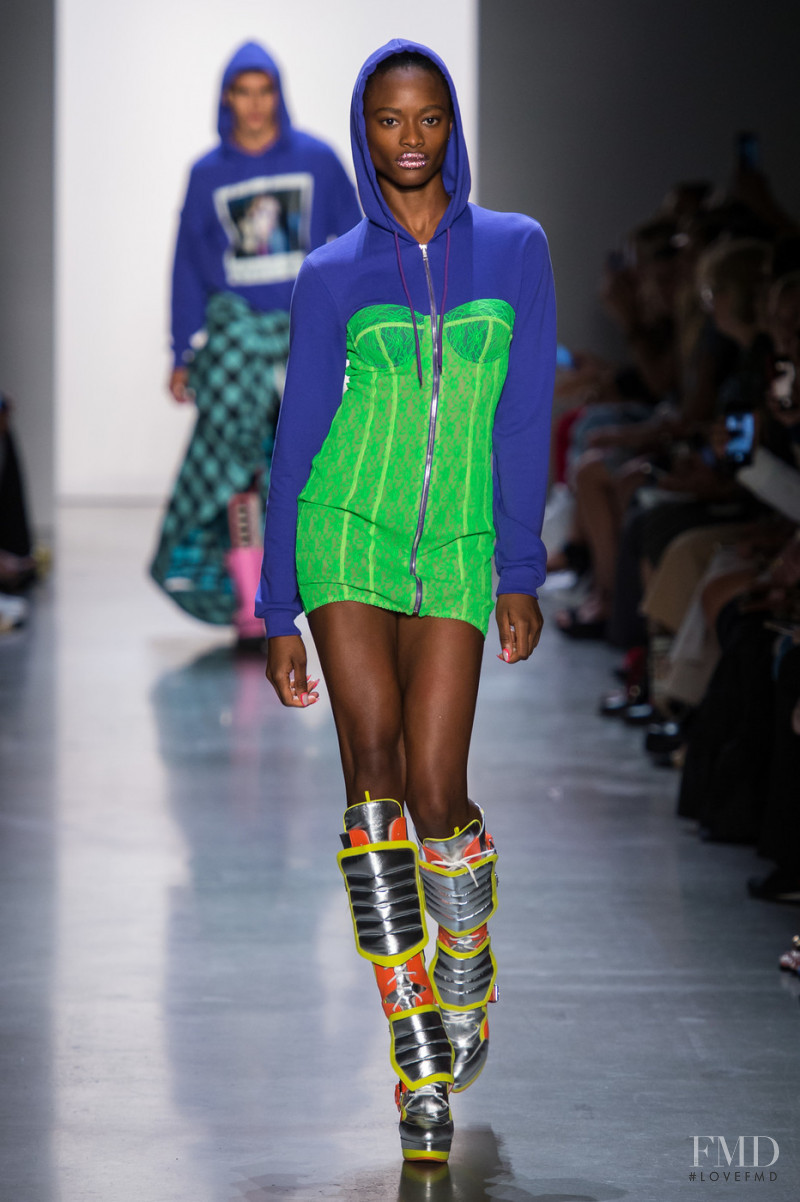 Mayowa Nicholas featured in  the Jeremy Scott fashion show for Spring/Summer 2019