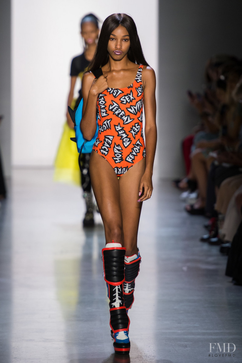 Naomi Chin Wing featured in  the Jeremy Scott fashion show for Spring/Summer 2019