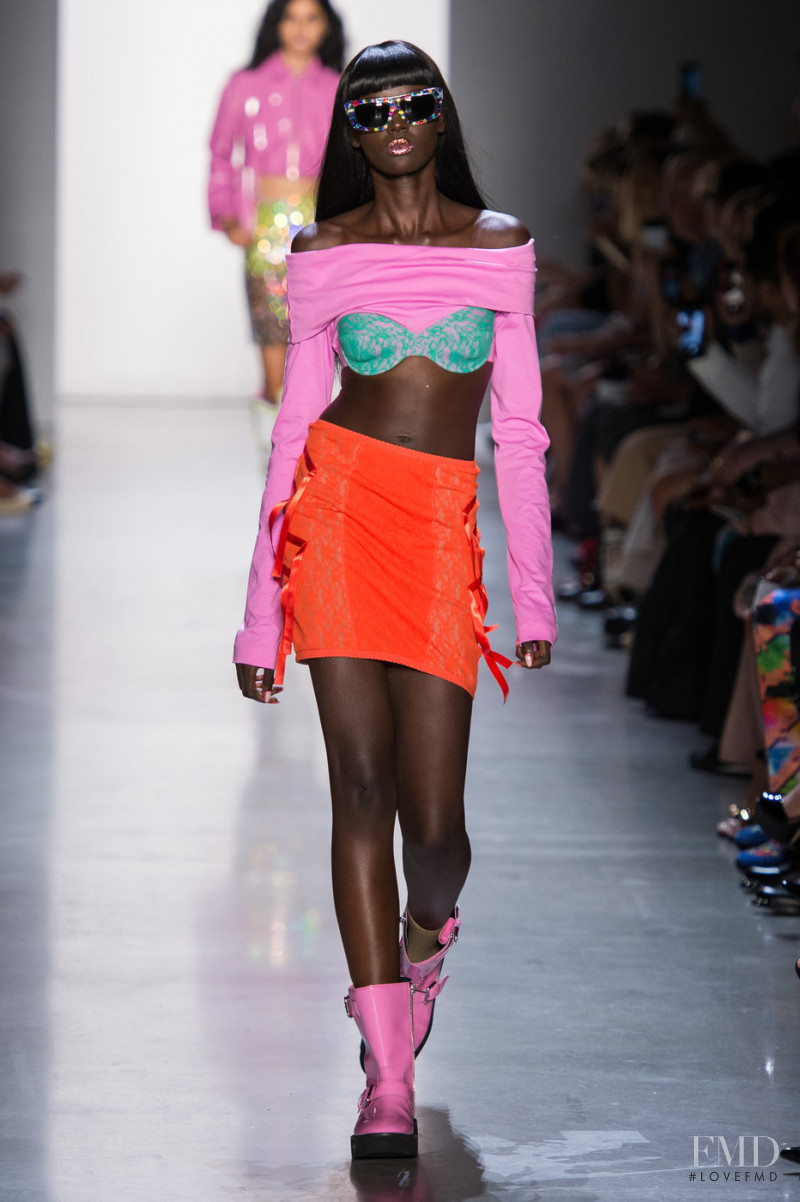 Duckie Thot featured in  the Jeremy Scott fashion show for Spring/Summer 2019