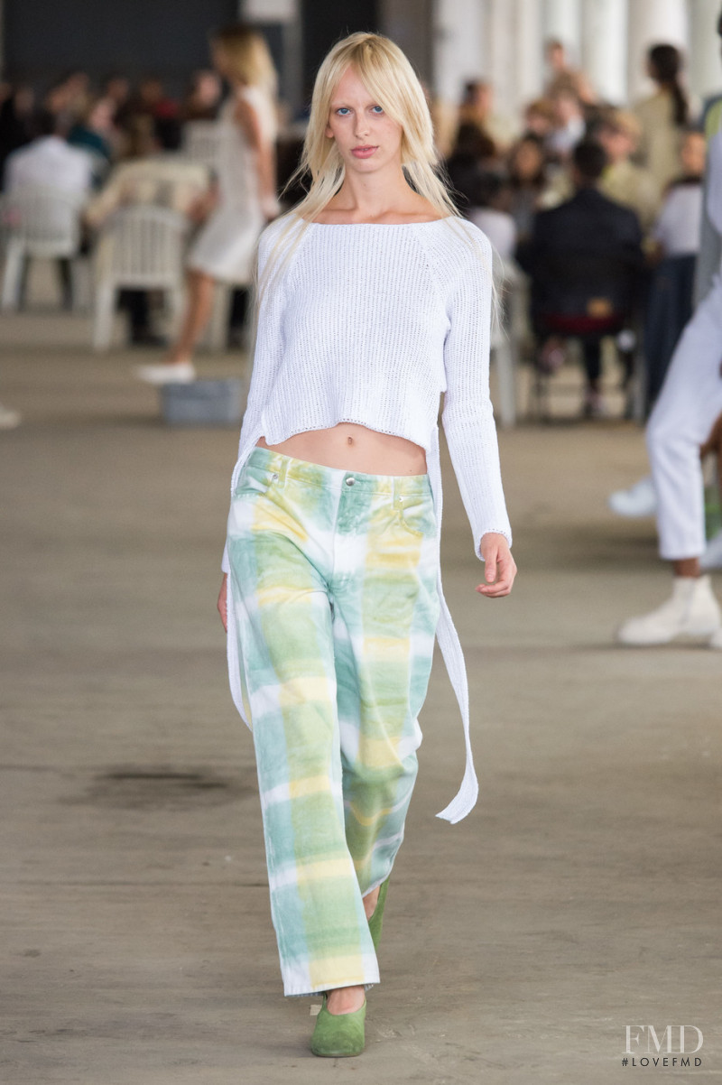 Lili Sumner featured in  the Eckhaus Latta fashion show for Spring/Summer 2019