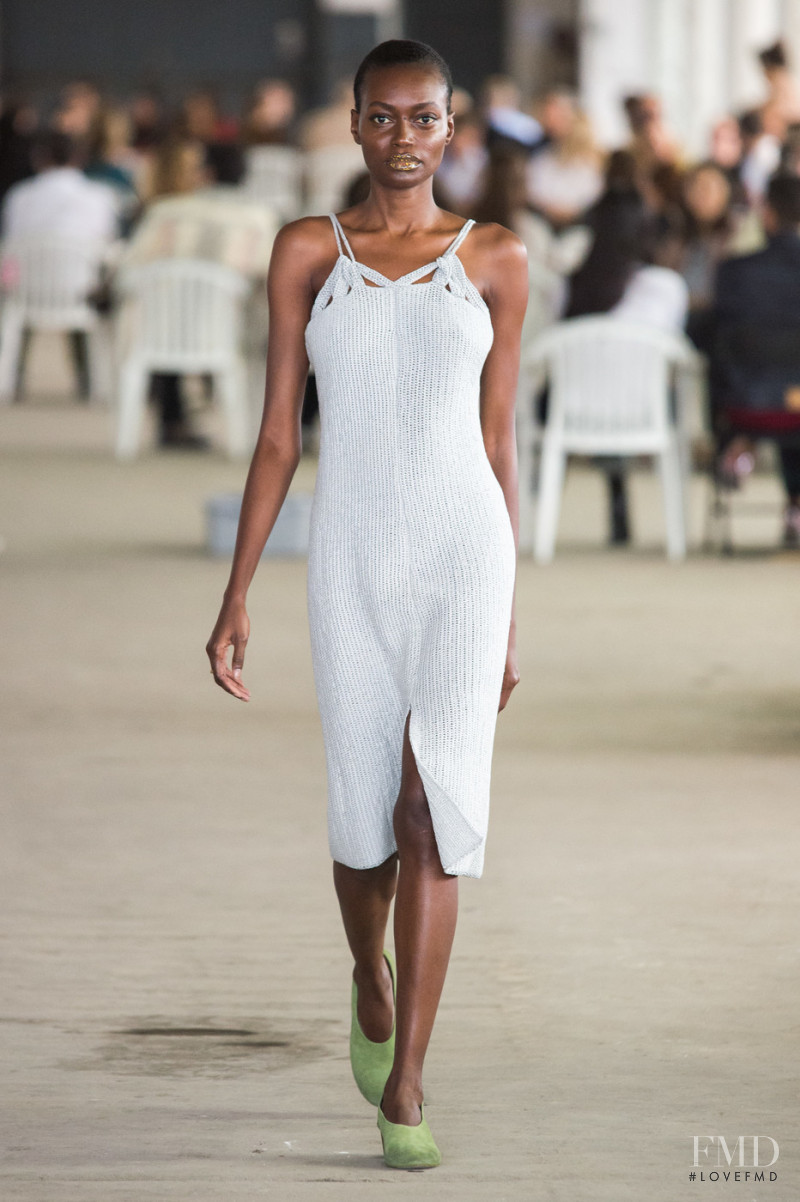 Ovo Drenth featured in  the Eckhaus Latta fashion show for Spring/Summer 2019