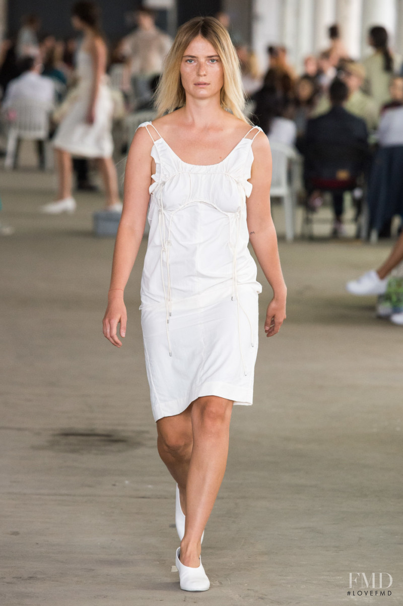 Camilla Deterre featured in  the Eckhaus Latta fashion show for Spring/Summer 2019