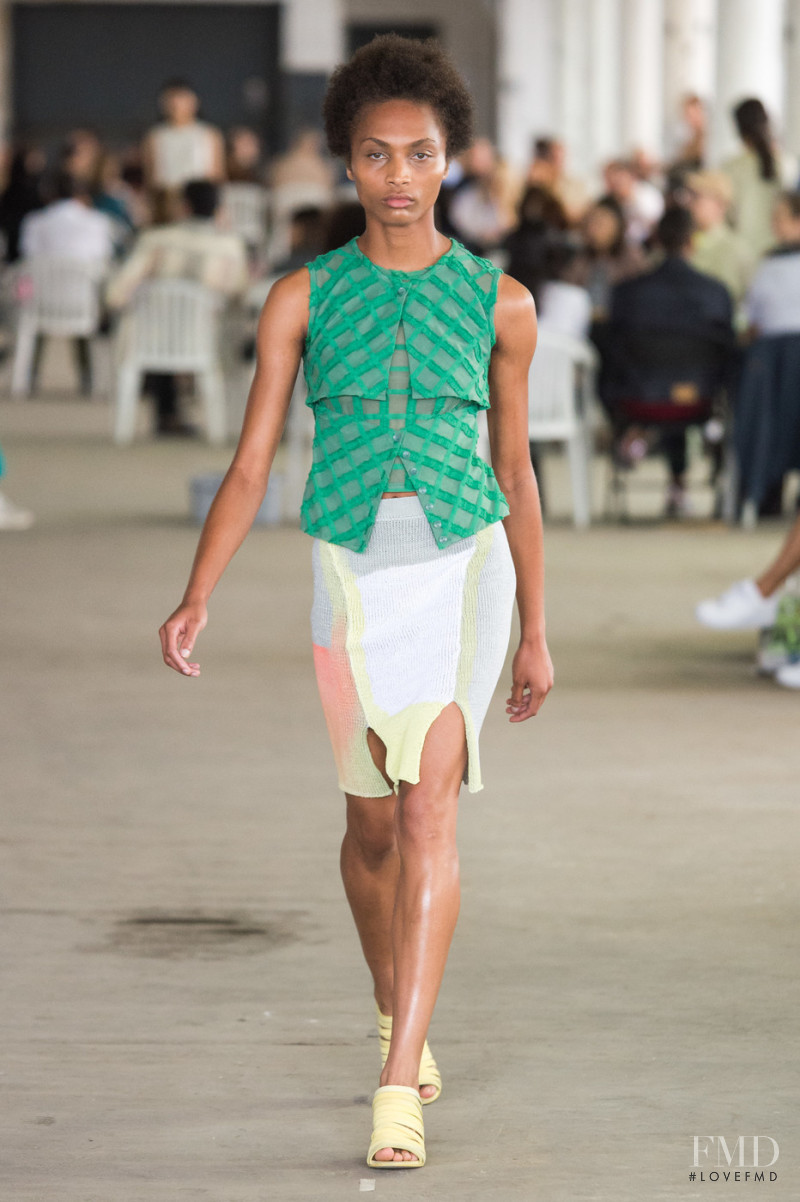 Imani Sade featured in  the Eckhaus Latta fashion show for Spring/Summer 2019