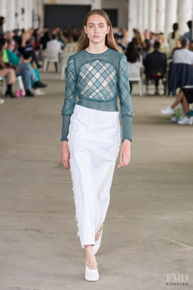 Lia Pavlova featured in  the Eckhaus Latta fashion show for Spring/Summer 2019