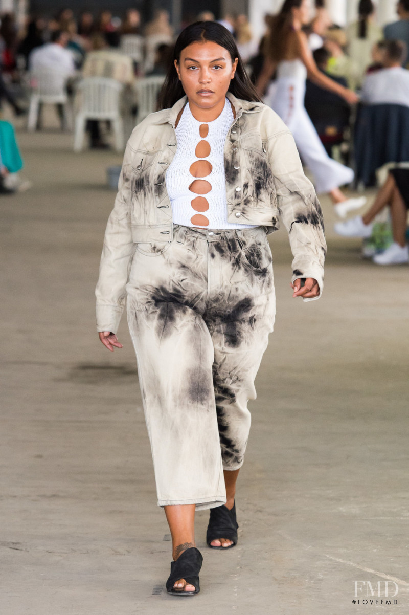 Paloma Elsesser featured in  the Eckhaus Latta fashion show for Spring/Summer 2019
