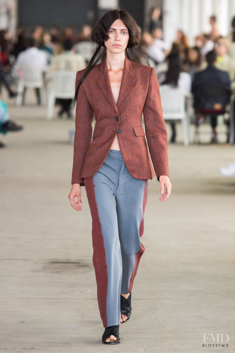 Mila Stomatova featured in  the Eckhaus Latta fashion show for Spring/Summer 2019