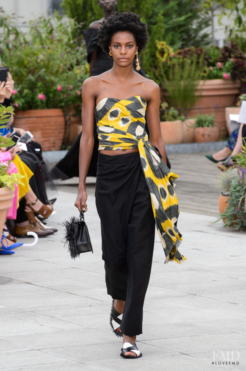 Karly Loyce featured in  the Oscar de la Renta fashion show for Spring/Summer 2019