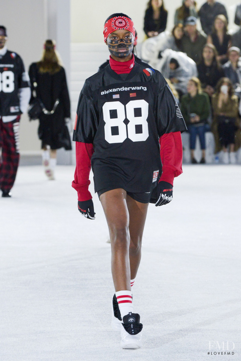 Mayowa Nicholas featured in  the Alexander Wang fashion show for Spring/Summer 2019