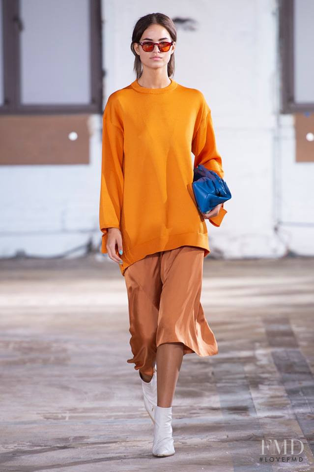Robin Holzken featured in  the Tibi fashion show for Spring/Summer 2019