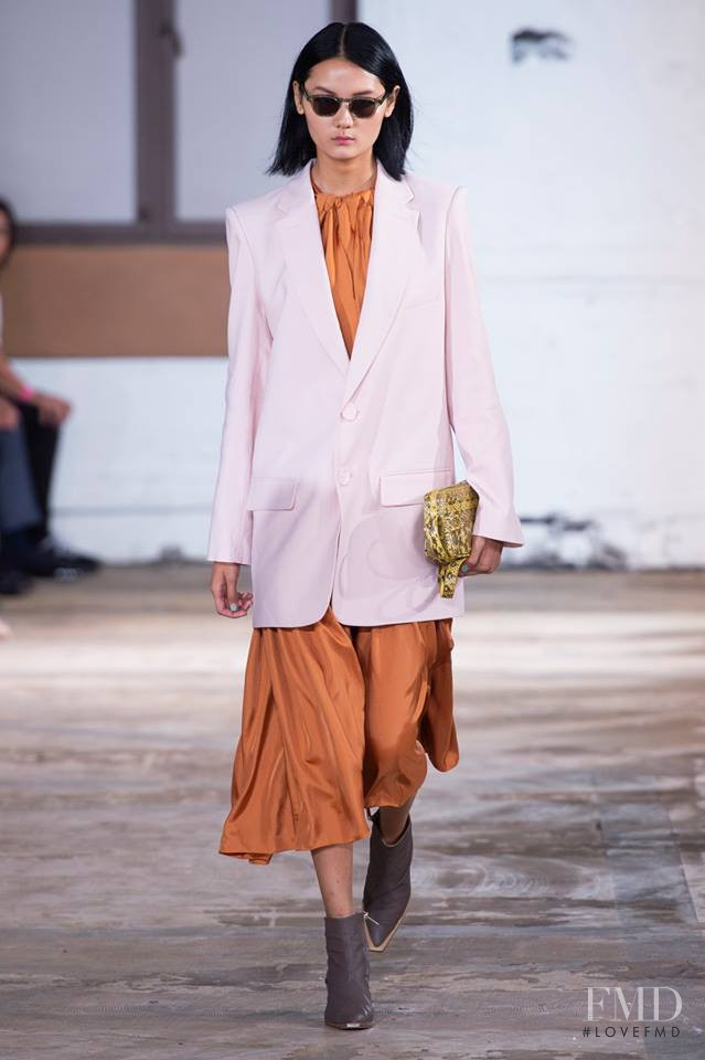 Yan Zhao featured in  the Tibi fashion show for Spring/Summer 2019