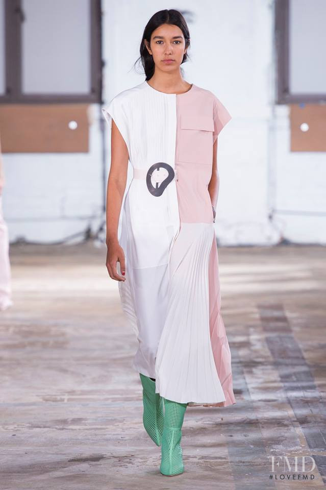 Bella Newman featured in  the Tibi fashion show for Spring/Summer 2019