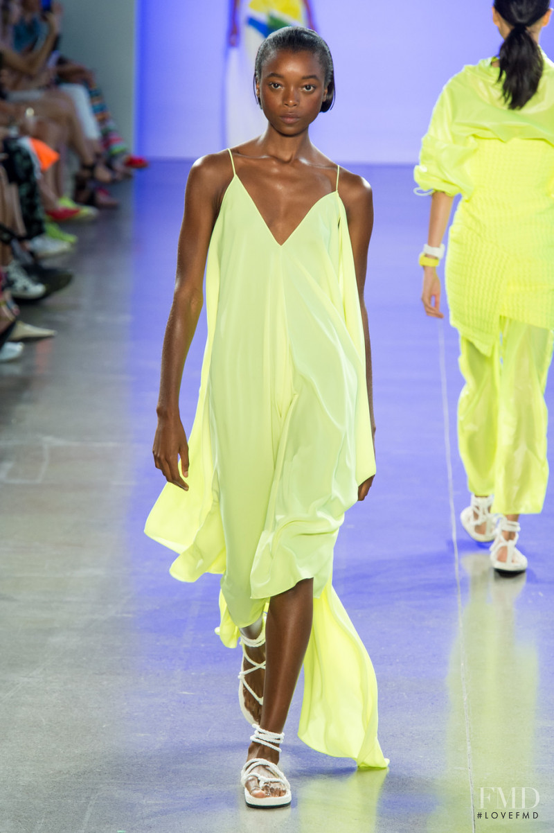 Olivia Anakwe featured in  the Milly fashion show for Spring/Summer 2019