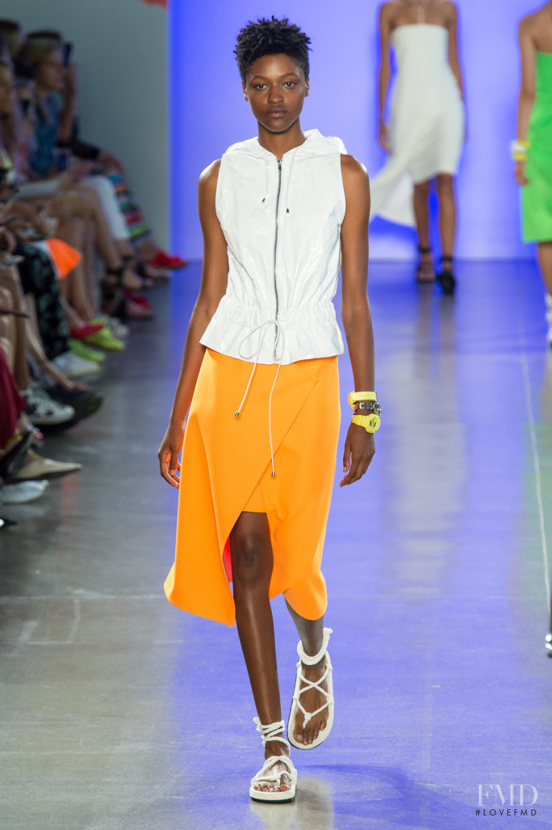 Dominique Brannon featured in  the Milly fashion show for Spring/Summer 2019