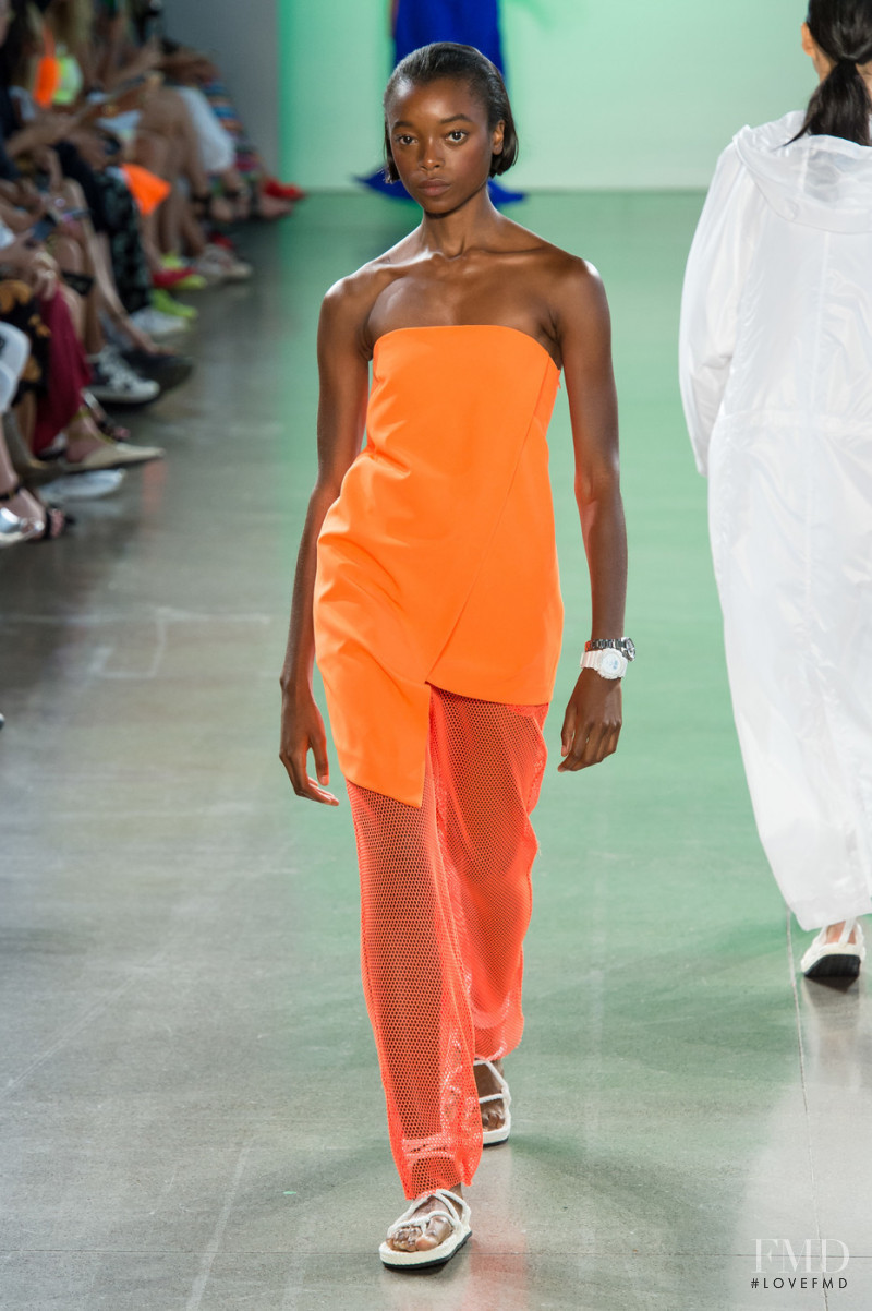 Olivia Anakwe featured in  the Milly fashion show for Spring/Summer 2019