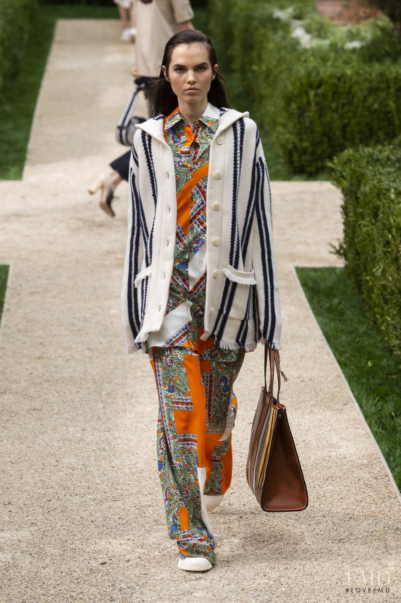 Lily Stewart featured in  the Tory Burch fashion show for Spring/Summer 2019