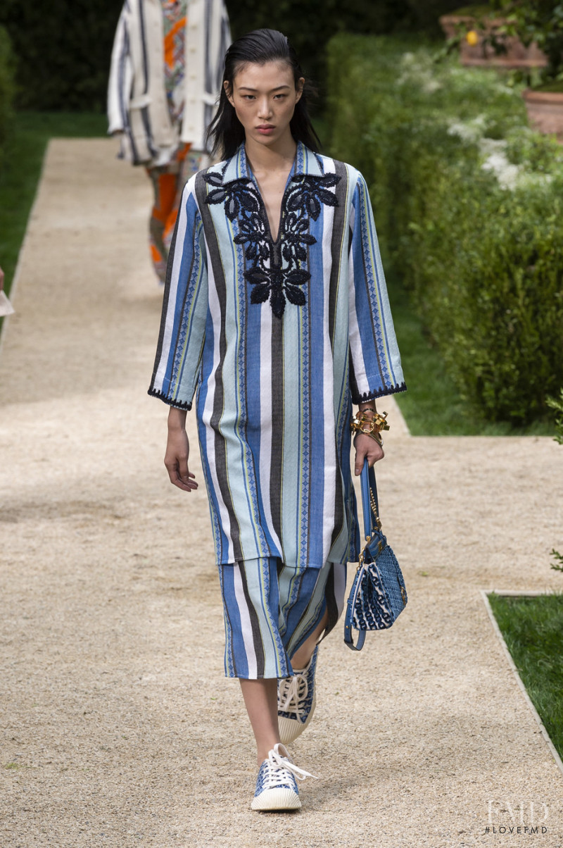 So Ra Choi featured in  the Tory Burch fashion show for Spring/Summer 2019