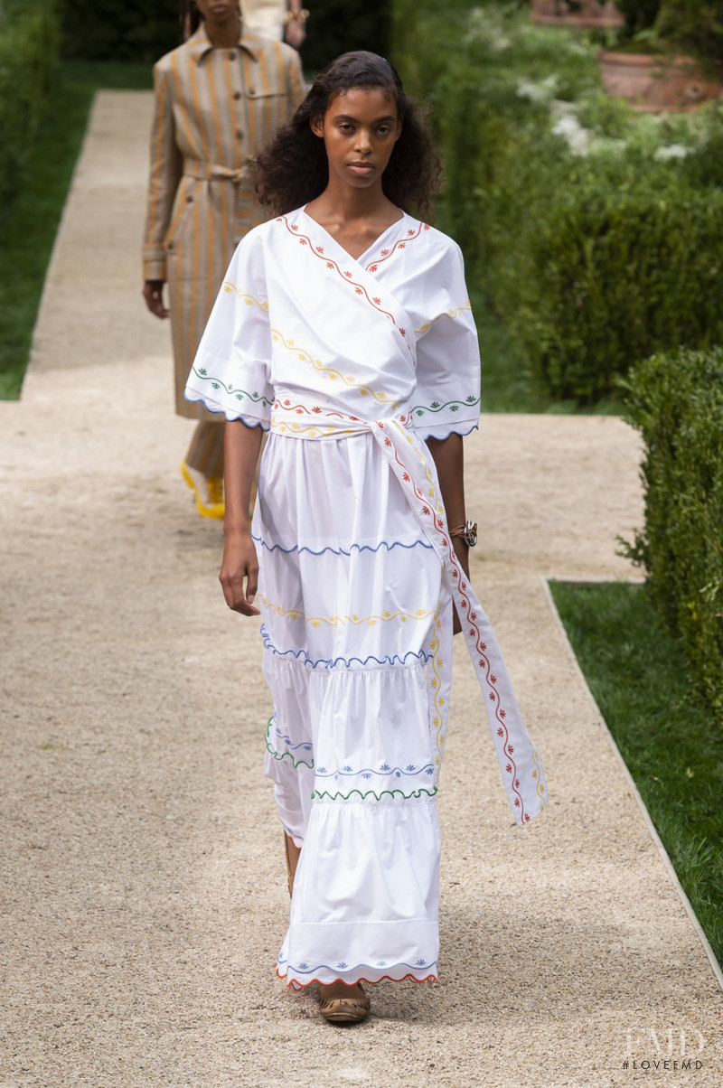 Alyssa Traore featured in  the Tory Burch fashion show for Spring/Summer 2019