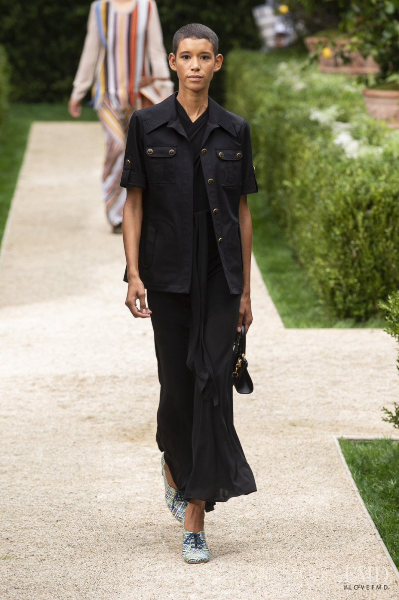 Janiece Dilone featured in  the Tory Burch fashion show for Spring/Summer 2019