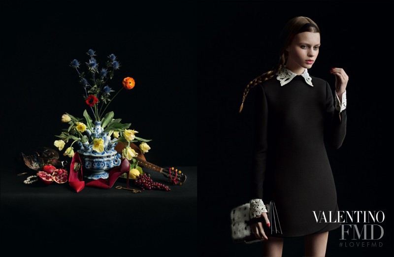 Erika Labanauskaite featured in  the Valentino advertisement for Autumn/Winter 2013