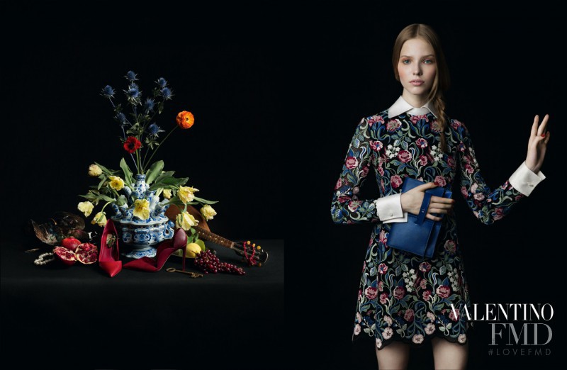 Sasha Luss featured in  the Valentino advertisement for Autumn/Winter 2013