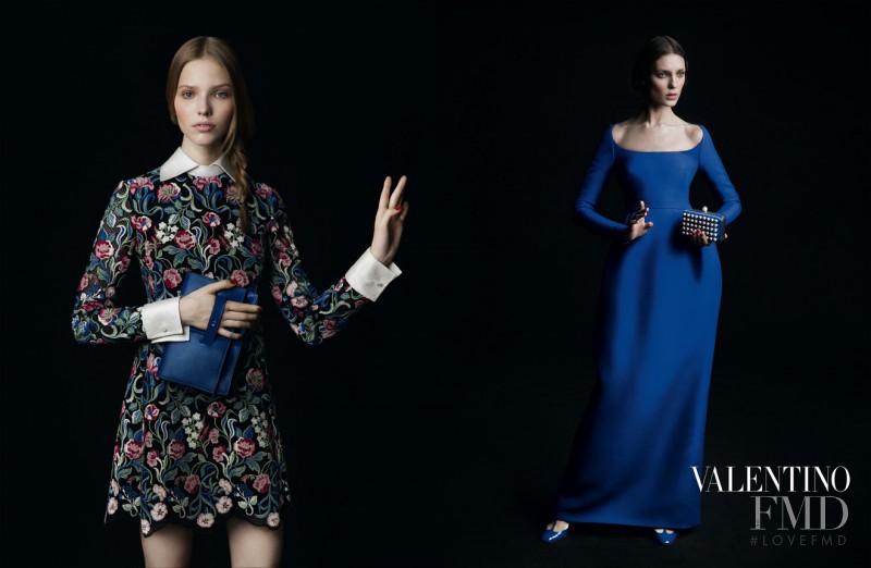 Kati Nescher featured in  the Valentino advertisement for Autumn/Winter 2013