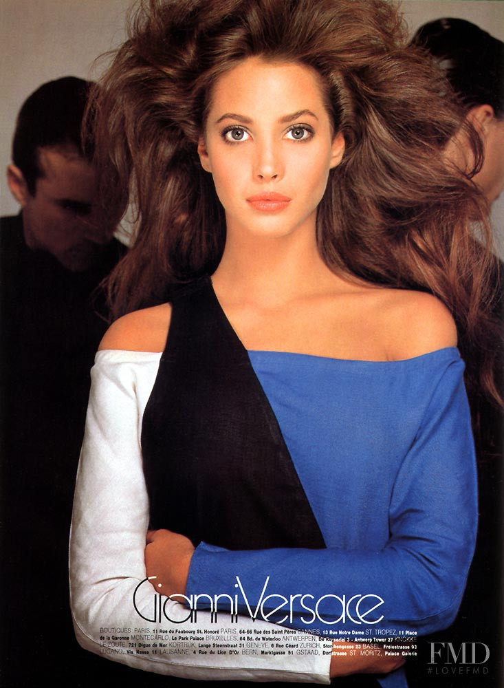 Christy Turlington featured in  the Gianni Versace Couture advertisement for Spring/Summer 1987
