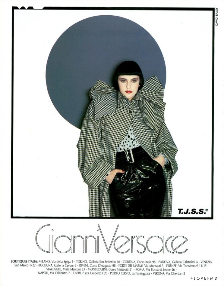 Susie Bick featured in  the Versace advertisement for Autumn/Winter 1985